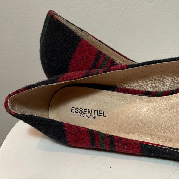 ESSENTIEL ANTWERP Raberi Tartan Kitten Heels Wool Plaid - Picture 12 of 14